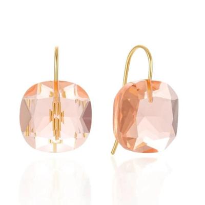 Cilla Jewels Luxe Oorbellen Dames - 925 Zilver, Gouden Afwerking, Oranje Zirkonia