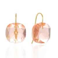 Cilla Jewels Luxe Oorbellen Dames - 925 Zilver, Gouden Afwerking, Oranje Zirkonia - thumbnail