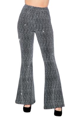 Party glitter broek zilver flared