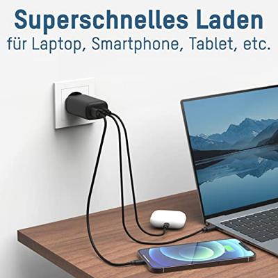 Ansmann Home Charger HC365PD USB-oplader 65 W 1x USB-A, 2x USB-C USB PD Zwart Binnen Ansmann Home Charger HC365PD USB-oplader 65 W 1x USB-A, 2x USB-C USB PD Zwart Binnen