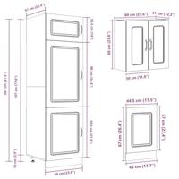 8-delige Keukenkastenset Kalmar bewerkt hout oud houtkleurig - thumbnail