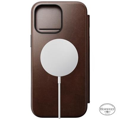 Nomad Modern Horween lederen folio iPhone 16 Pro Max - Rustic Brown Nomad Modern Horween lederen folio iPhone 16 Pro Max - Rustic Brown