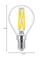 Philips LED Kogellamp Transparant - 40 W - E14 - Dimbaar warmwit licht - thumbnail