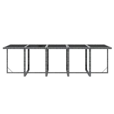 11-delige Tuinset met kussens poly rattan grijs