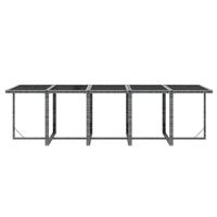 11-delige Tuinset met kussens poly rattan grijs - thumbnail