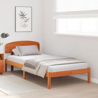 Bedframe met hoofdeinde Bruin 100 x 200 cm Massief grenenhout - thumbnail