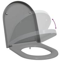 VidaXL Toiletzitting grijs 49 x 36 x 4 cm duroplast - thumbnail