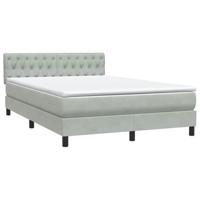 Boxspring met matras fluweel lichtgrijs 160x210 cm - thumbnail