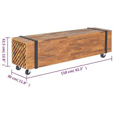 VidaXL Tv-meubel 110x30x32,5 cm massief teakhout