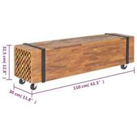 VidaXL Tv-meubel 110x30x32,5 cm massief teakhout - thumbnail