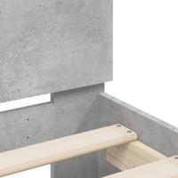 Bedframe met hoofdeinde bewerkt hout betongrijs 120x190 cm - thumbnail