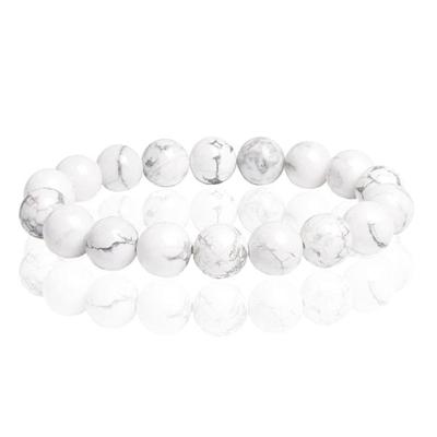 Memphis Natuursteen Armband 10mm - White Turquoise