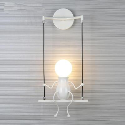 E27 LED persoonlijkheid creatieve retro smeedijzeren schurk muur lamp zonder lamp (wit)
