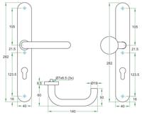 Knop/krukgarn CHASE DIN-R PL KL4 rvs mat blind LS-XL - thumbnail