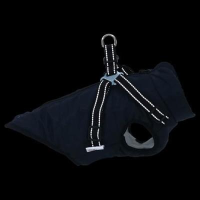 Hondenjas met harnas waterdicht reflecterend marineblauw M Hondenjas met harnas waterdicht reflecterend marineblauw M