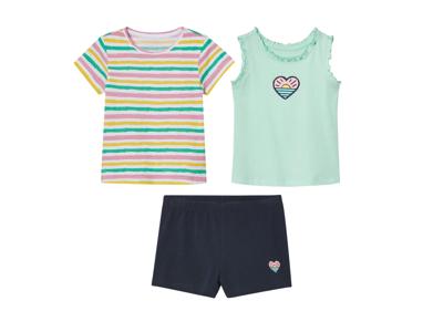 lupilu 3-delige kinderset (wit/roze/mint/navy, 122/128)