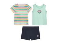 lupilu 3-delige kinderset (wit/roze/mint/navy, 122/128) - thumbnail