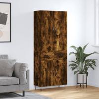 Hoge kast 69,5x34x180 cm bewerkt hout gerookt eikenkleurig - thumbnail