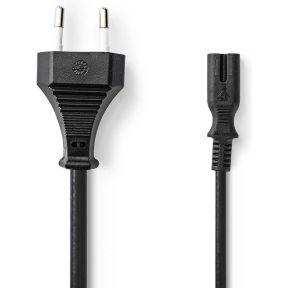 Nedis PCGB11040BK30 Stroomkabel Euro Male Iec-320-c7 Recht Recht Vernikkeld 3.00 M Plat Pvc Zwart Doos