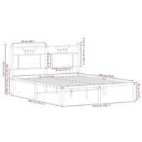 Bedframe zonder matras bewerkt hout bruin eikenkleur 137x190 cm - thumbnail
