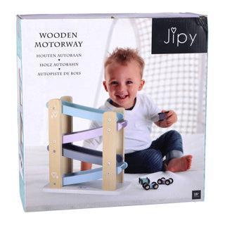 Jipy Houten Autobaan Paars/Blauw