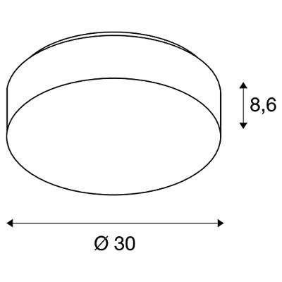 SLV Veranda plafondlampLipsy 30cm wit - 1002075
