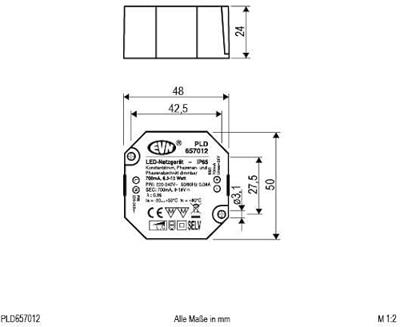 EVN PLD657012 LED-driver Constante stroomsterkte 700 mA 1 stuk(s)