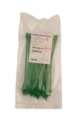 HellermannTyton 111-04801 T50R-PA66-GN Kabelbinder 200 mm 4.60 mm Groen 100 stuk(s) HellermannTyton 111-04801 T50R-PA66-GN Kabelbinder 200 mm 4.60 mm Groen 100 stuk(s)