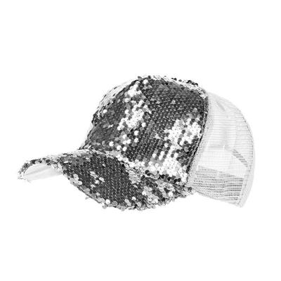 Baseball pet zilver pailletten