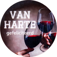 Etiket | Cadeauetiket | papier | Van harte gefeliciteerd | ∅35mm | rol à 500 stuks - thumbnail