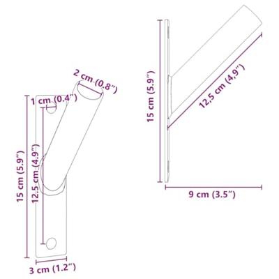 VidaXL Vlaggen mast houder zilver 15 x 3 x 0,35 cm staal