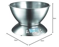 Adler AD 3134 Elektronische keukenweegschaal Roestvrijstaal Rond - thumbnail