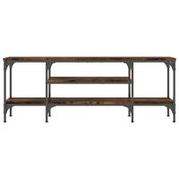 Tv-meubel 121x35x45 cm bewerkt hout en ijzer gerookt eikenkleur - thumbnail