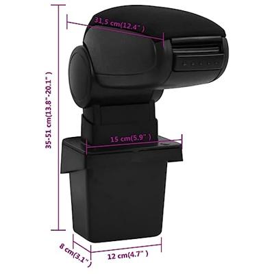 VidaXL Armsteun 15x31,5x(35-51) cm abs zwart