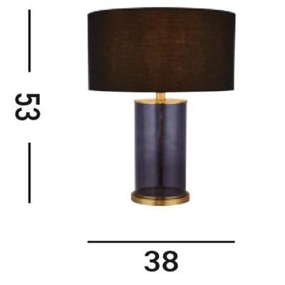 Searchlight SchemerlampTablu blauw/goud met zwarte kap - EU60715