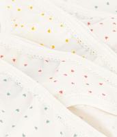 Set met 5 slipjes met kleine hartjes PETIT BATEAU wit, bedrukt - thumbnail