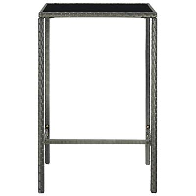 3-delige Tuinbarset met kussens poly rattan grijs