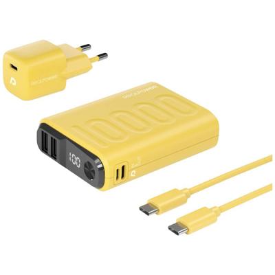 RealPower PB-10000 Power Pack Powerbank 10000 mAh Li-ion USB, USB-C Geel RealPower PB-10000 Power Pack Powerbank 10000 mAh Li-ion USB, USB-C Geel