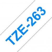 Brother TZe-263 Labeltape Kunststof Tapekleur: Wit Tekstkleur: Blauw 36 mm 8 m - thumbnail