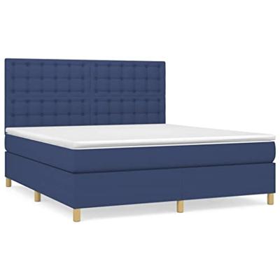 Boxspring met matras stof blauw 160x200 cm