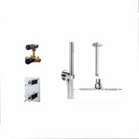 Thermostatische Inbouw Regendoucheset Chroom 20 cm Aqua Splash - thumbnail