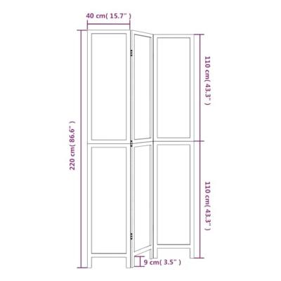 Kamerscherm met 3 panelen massief paulowniahout donkerbruin Kamerscherm met 3 panelen massief paulowniahout donkerbruin