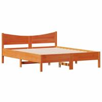 Bedframe zonder matras massief grenenhout wasbruin 160x200 cm - thumbnail