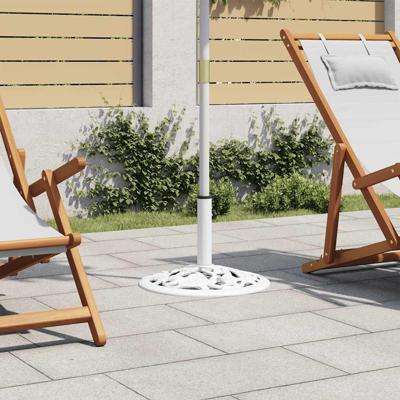 VidaXL Parasolvoet 12 kg 48 cm gietijzer wit