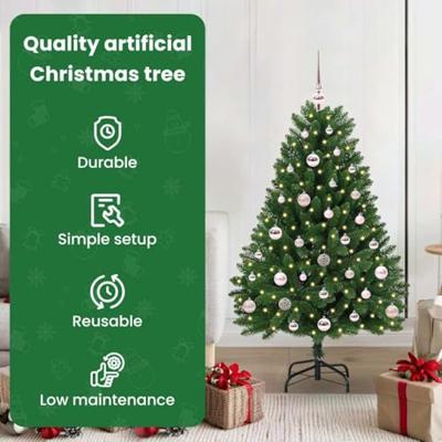 VidaXL Kunstkerstboom met 150 led groen 120 cm pvc en metaal