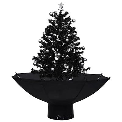 VidaXL Kerstboom sneeuwend met paraplubasis 75 cm pvc zwart