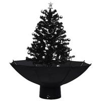 VidaXL Kerstboom sneeuwend met paraplubasis 75 cm pvc zwart - thumbnail