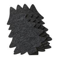 Bestekzakje kerstboom - groen/grijs - 4 stuks - thumbnail
