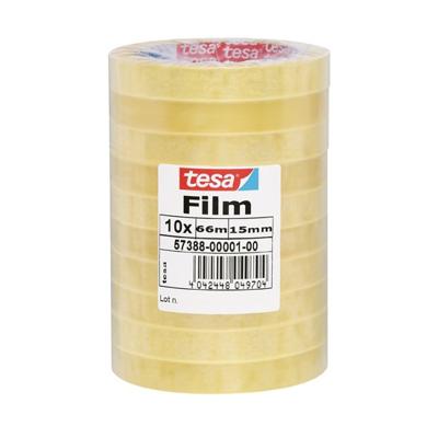 Plakband tesafilm® standaard 66mx15mm transparant 10 rollen | 10 stuks