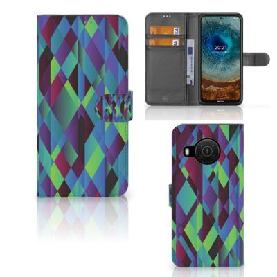 Nokia X10 | Nokia X20 | Book Case | Abstract Green Blue